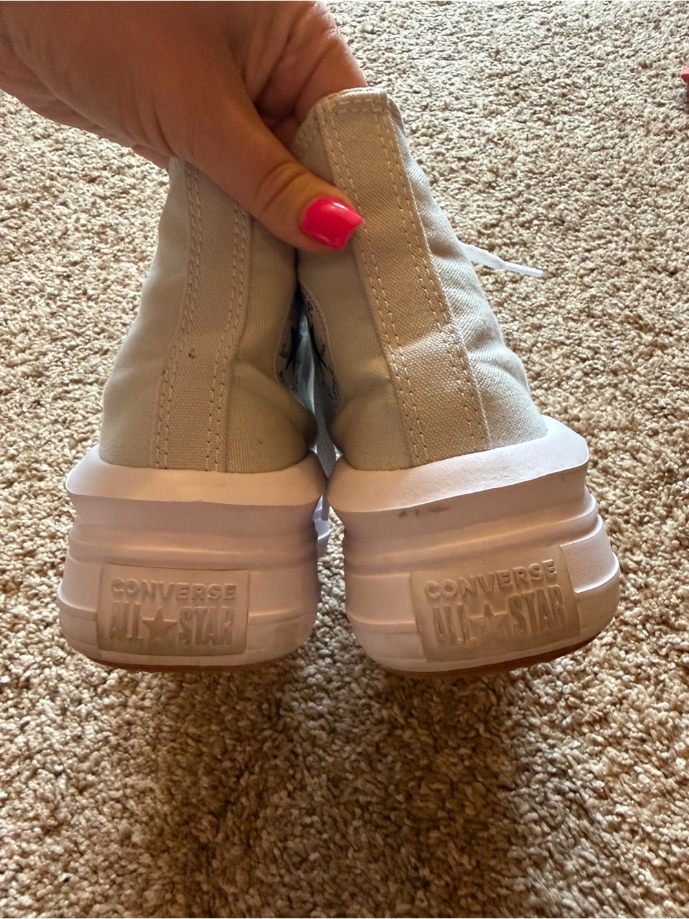 Light Gray Converse Platform High Tops - Picture 4 of 5